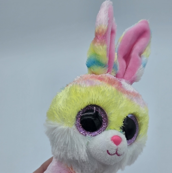 Ty Beanie Boos Lollipop The Rabbit Pastel Rainbow Beanie Baby Plush Toy - Picture 3 of 6